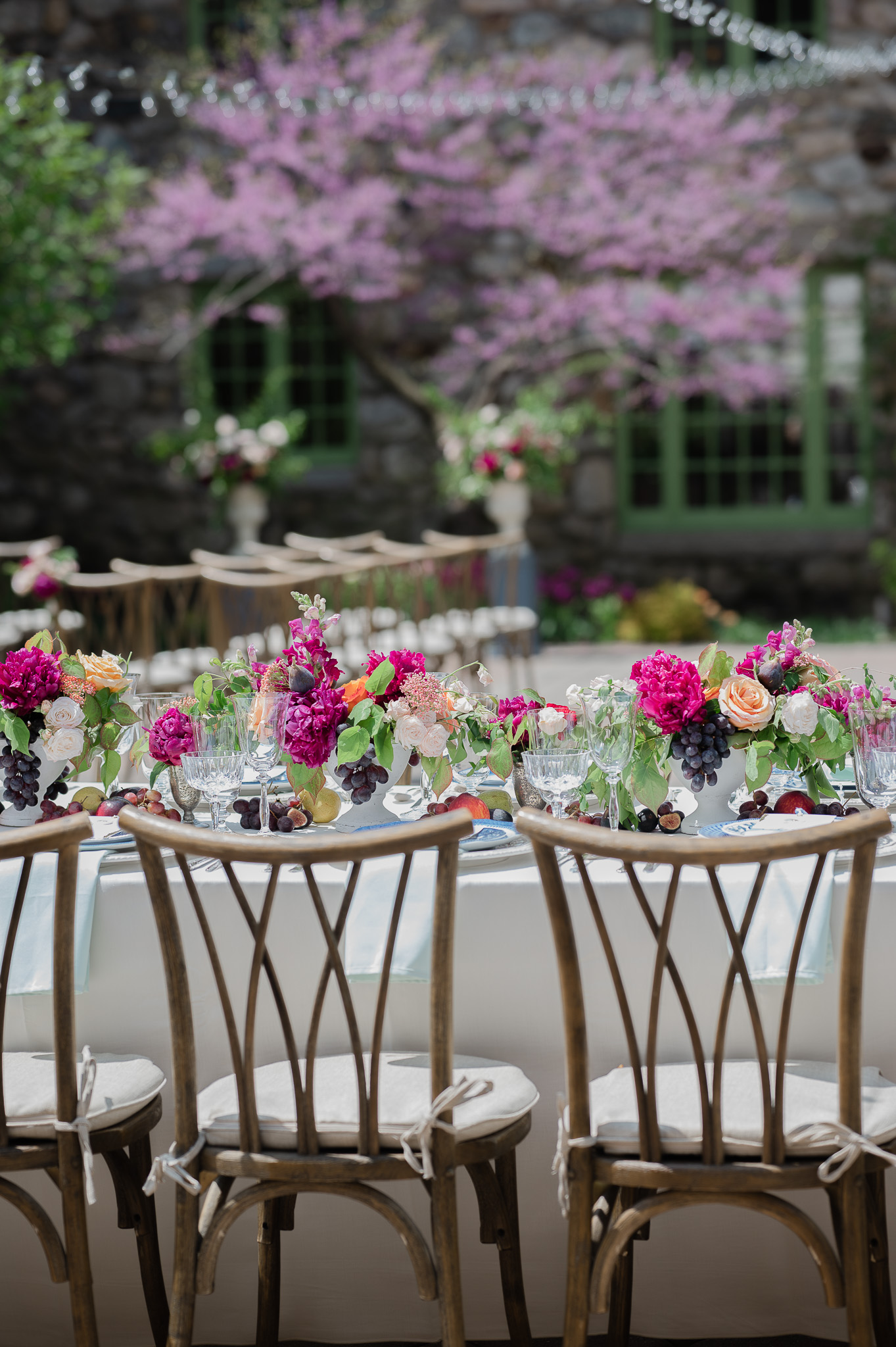 Willowdale estate wedding venue tables cape with florals